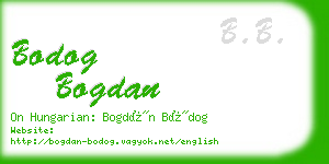 bodog bogdan business card